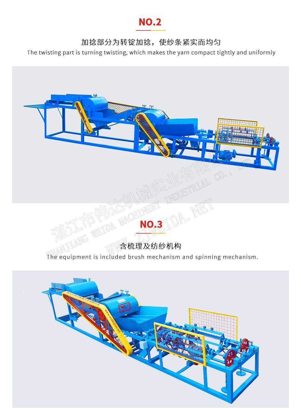 Short fiber rope making machine